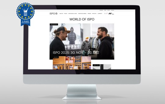 Screenshot der Webseite für unseren Kunden ISPO nach dem Relaunch Screenshot der Webseite für unseren Kunden ISPO nach dem Relaunch